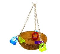 Yardwe Coconut Shell Bird Nest Hanging Bed for Parrots and Small Birds Natural Random Color Accessories Cozy Sleeping Basket