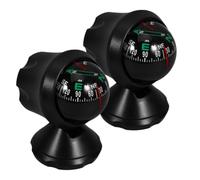 Yardwe Compact Car Compass Ball Adhesive Mini Automotive Compass 2pcs with Multifunctional Design and Lightweight Plastic Material for Vehicle Dashboard Navigation and Car Mirror Use