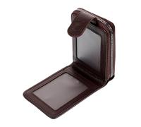 Yardwe Compact PU Card Holder Wallet for Men Small Accordion Style Purse with Large Capacity for Credit Cards Coins and Ids Lightweight and Portable in Classic for Travel and Outdoor Use