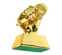 Yardwe Contest Trophy Award Resin Trophy Musical Singing Competition Boys and Home Decor Round Smooth Texture