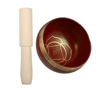 Yardwe Copper Singing Bowl with Wooden Mallet Set for Yoga and Meditation, Therapeutic Deep Tones Handcrafted Prayer Bowl for Home Decoration and Traveling