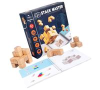 Yardwe Creative Wooden Building Blocks DIY Puzzle for Educational Early Learning with Levels for Spatial Thinking Development Logic and Intelligence Training Gift