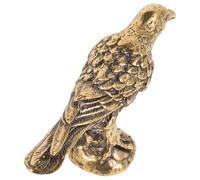 Yardwe Crow Figurine with Versatile Placement with Stable Base Design Vintage Brass Small Decorative Bird Sculpture Retro Brass Animal Ornament for Bookshelf and Office Desktop