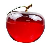 Yardwe Crystal Apple Figurine Paperweight Art Glass Apple Collectible Figurines Gifts for Wedding Birthday Eve Home Decoration 80 * 100mm