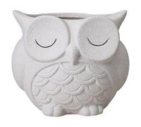 Yardwe Cute Owl Ceramic Succulent Flower Pot Small Indoor Plant Pottery Planter Cactus Container Animal Shaped Air Plants Holder for Home Decor