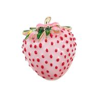 Yardwe Cute Strawberry Enamel Brooch Pin with Dripping Finish Shiny Fruit Lapel Badge for Women Stylish Scarf Pin and DIY Accessory Compact and Versatile Jewelry for Jackets Bags