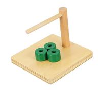 Yardwe Cylindrical Ring Wooden Toy for Kids Early Learning Educational Toy Color Shape Recognition Sensory Development Safe Material 1 Set
