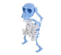 Yardwe Dancing Skeleton Fun Plastic Figurine for Halloween Decor Shaking Head Dancer Doll Unique Desktop Decoration for Home and Car Blue Solar Bobble Head