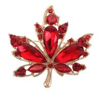 Yardwe Delicate Maple Leaf Brooch Pin for Women Compact Lightweight Designer Collar Accessory Timeless Red Autumn Leaf Jewelry for Office Parties and Formal Occasions