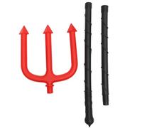 Yardwe Devil Pitch Fork Prop for Costume Cosplay Halloween Parties Red