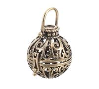 Yardwe Diffuser Unique Scented Accessory Vintage Brass with Floral Pattern, Wood Charm Hanging Car Accessory Suitable for Car and Other Occasions