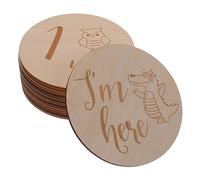 Yardwe Digital Cards Monthly Wooden Circles Growth Signs for Girl Learning Cards