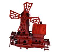 Yardwe DIY Wooden Ornament Educational Dark Red Assembling Model for Adults Eco Friendly Handicraft Gift Desktop Decoration Enhancing Logical Thinking and Manipulative Skills