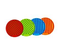 Yardwe Dog Silicone Slow Eating Feeding Mat Anti- Pet Food Cushion for Outdoor Use Round Cross Style Red Easy to Clean Convenient Pet Feeding for Slow Eaters