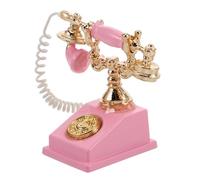Yardwe Dollhouse Miniature Accessory Vintage Phone Prop Mini Rotary Dial Toy Telephone for Boys and Girls and Decor