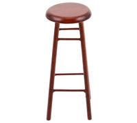 Yardwe Dollhouse Miniature Wooden Stool Chair Tiny Furniture Dollhouse Pub Bar High Stool Chair For Doll House Scene Kitchen Room