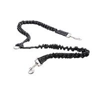 Yardwe Double Strap Dog Traction Strap Extendable Pet Pulling Leash for Dogs and Puppies Black Stretch Rope for Comfort and Style and Training