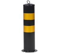 Yardwe Driveway Security Post Safety Bollard Heavy-Duty Stainless Steel with Black and Yellow Warning Column for Road Construction and Dangerous Areas