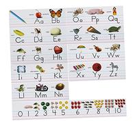 Yardwe Early Education Alphabet and Arabic Numerals Cards for English Letters with Words and Cards Fun Learning Teaching Props for Preschool and Kindergarten Development
