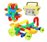 Yardwe Educational Building Blocks for Smooth Plastic Water Pipe Construction Early Learning Wisdom Blocks for Boys and Enhances Cognitive and Motor Skills Random Colors with Random Color