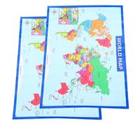 Yardwe Educational Geography Wall Maps for 14x19.5 Inch (50x35 Cm) 2 Pieces World Map Posters for Classroom and Bedroom Decor