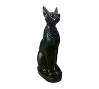 Yardwe Egyptian Cat God Resin Statue Cat Figurine for Home Decor Elegant Tabletop Ornament for Living and Office Decoration Unique Sand Table Adornment
