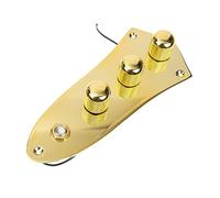 Yardwe Electric Bass Guitar Prewired Control Plate Metal Circuit Board Volume Tone Knobs Replacement Part Gold Finish for Electric Guitar Accessories