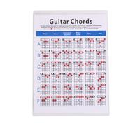 Yardwe Electric Guitar Chord Practice Chart Copper Plate Portable and Wear-resistant Paper Training Guide Lightweight Guitar Finger Guide for Effective Music for Beginners and Students
