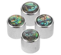 Yardwe Electric Guitar Knobs for Volume Tone Replacements Electric Bass Guitar, 4pcs Metal Dome Shell Inlaid 2cm Holes Studio Sessions