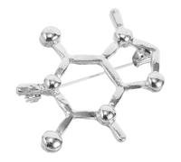 Yardwe Elegant Chemistry Molecular Structure Brooch Pin for Biology and Science Enthusiasts Secure Clasp Metal Badge Unique Gift for Students and Teachers