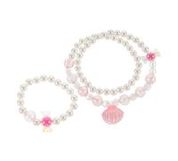 Yardwe Elegant Pearl Collarbone Choker Necklace and Bracelet for Women Lightweight Beaded Jewelry with Decorative Back Chain for Parties and Daily Wear