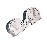 Yardwe Elephant Shape My First Curl and Tooth Keepsake Box Set for Newborns Silver Metal Hair and Tooth Organizer for Baby Memory Storage