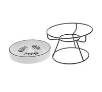 Yardwe Elevated Ceramic Cat Bowl with Stand Slow Feeding Design for Cats Small Dogs Durable Pet Feeder for Optimal Eating Pace Stylish Slinging Food Dish
