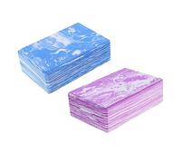Yardwe Eva Camouflage Yoga Blocks 2pcs High Density Lightweight Fitness Bricks 23x15x7.5cm for Beginners Pilates and Home Exercise Purple and Blue