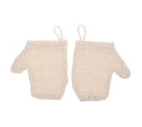 Yardwe Exfoliating Shower Gloves 2pcs Double-sided Cotton-linen Scrubbing Mitts for Body Bathing and Deep Skin Cleansing Suitable for Women and Men