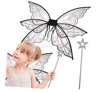 Yardwe Fairy Wings and Wand Costume Prop for Lightweight Butterfly Fairy Dress Up Accessories for Cosplay Festivals and Stage Shows for Parties and Special Occasions