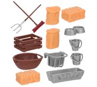Yardwe Farm Set Miniature Barn Playset with Feed Accessories Tools for Role Playing Safe Sturdy Versatile Farm Play Set for Boys