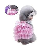 Yardwe Fashionable Pet Bowknot Skirt Cozy and Easy to Put Dress for Dog Walking and Jogging