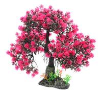 Yardwe Fish Tank Landscaping Tree Artificial Bonsai Potted Plants Artificial Decor Desktop Accessories Zen Garden Flower Resin Log Tree Branch Simulated Tree Landscape Decor Red Aircraft