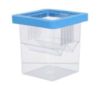 Yardwe Floating Aquarium Fish Breeding Box with Divider for Fry and Betta Blue Acrylic Fish Isolation Container and Egg Protection