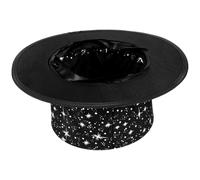 Yardwe Foldable Small Magician Top Hat for Conjuring Performance Stylish Stage Trick Hat with Hidden Pocket Comfortable Cloth Material for Halloween Party and Role-playing Show