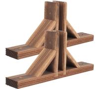 Yardwe Freestanding Pet Gate Support, 2pcs Wooden Room Divider Stand Folding Privacy Screen Holder Triangle Support Room Divider Bracket Screen Panel Feet for Home Hotel