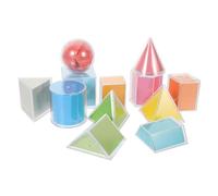 Yardwe Geometric Shapes Educational Blocks Transparent Math Manipulatives for Geometry Learning Solid Models for Elementary and Preschool Hands Teaching