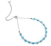 Yardwe Glass Beads Evil Eye Bracelet and Versatile Design 6mm Beaded Wristband with Comfortable Wear Stylish Devil's Eye Charm Bracelet for Parties and Travel