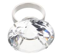 Yardwe Glass Crystal Ring Prop Simulated for Weddings Engagements Anniversaries Dazzling Sparkle Decoration for Celebrations and Parties