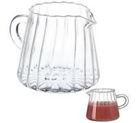 Yardwe Glass Milk Jug Clear Glass Milk Jug for Frothing Creamer Small Pot for Coffee Tea Serving in Home Cafe Restaurant Coffee Shop 200ml