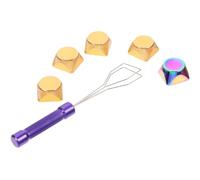Yardwe Golden Aluminium Alloy Replacement Keycaps Set with Key Puller for Mechanical Keyboard, Sturdy Metal Key Cap, Convenient to Use, for Gaming and Typing