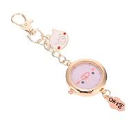 Yardwe Golden Rose Gold Nurse Pocket Watch with Key Ring Clasp, Holiday Gift for Staff and Nurses, Stylish Hanging Watch for Everyday Use
