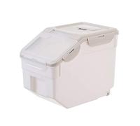 Yardwe Grain Rice Storage Bin Rice Bucket Pantry Food Storage Jar Container Airtight Containers Size L (Beige)