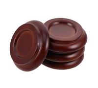 Yardwe Grand Piano Caster Cups 4pcs Piano Foot Pads Sturdy Wood Sliders Non-slip Vibration Absorption Soundproofing Brown Small